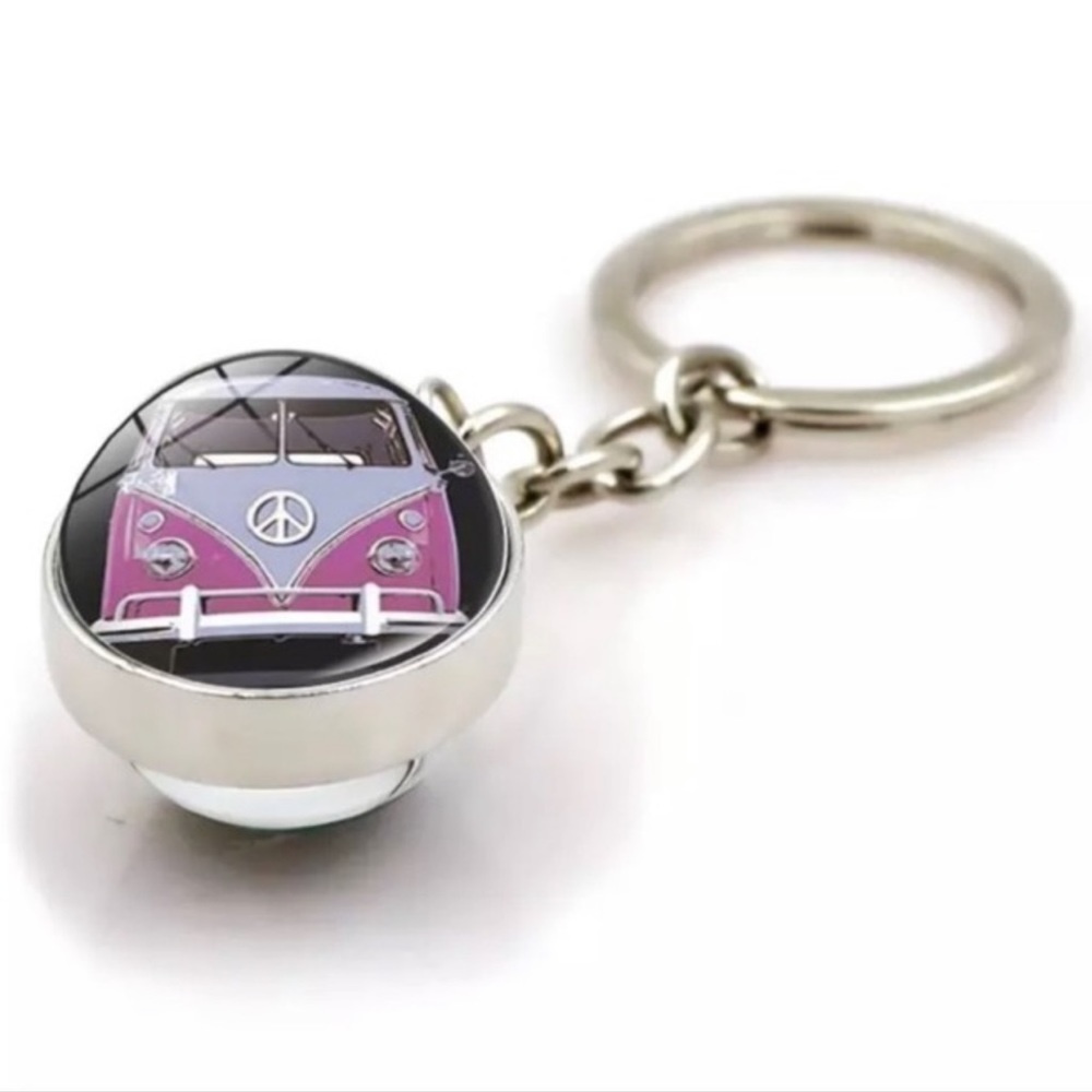 Eleanor ShuMark Hippie VW Van Bus Keychain.NWT